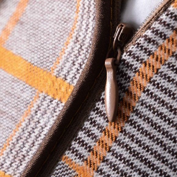 3D Sunflower Handmade Throw Pillow Case Checkered - Picture 3 of 7